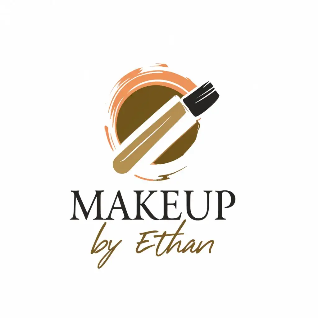 a logo design,with the text "Makeup By Ethan", main symbol:Makeup,Moderate,be used in Others industry,clear background