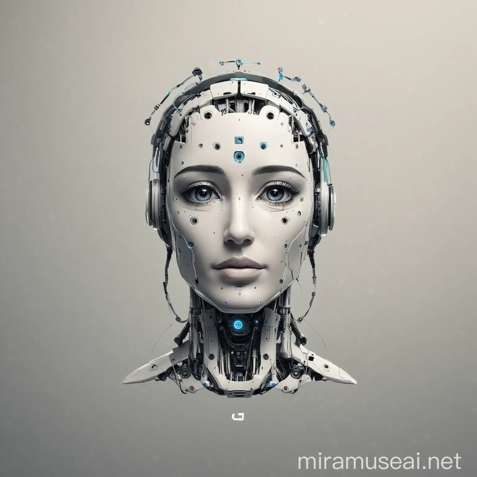 Necesito una imagen para el logotipo de preferencia cuadrado para un asistente psicologico virtual con inteligencia artificial, quisiera que algo referente a psicologia como un simbolo pero combinado con un robot o inteligencia artificial, la imagen debe generar confianza entre los usuarios