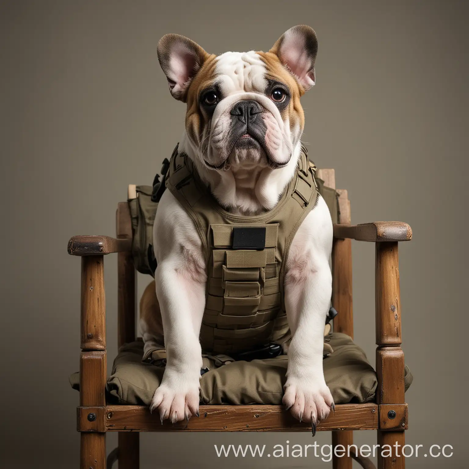 Special-Forces-Bulldog-Relaxing-on-Chair