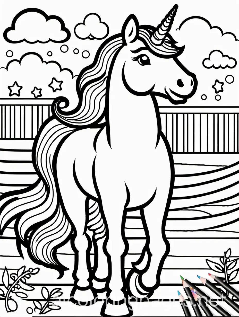   unicorn at school
 , Coloring Page, black and white, line art, white background, Simplicity, Ample White Space, Coloring Page, black and white, line art, white background, Simplicity, Ample White Space. The background of the coloring page is plain white to make it easy for young children to color within the lines. The outlines of all the subjects are easy to distinguish, making it simple for kids to color without too much difficulty, Coloring Page, black and white, line art, white background, Simplicity, Ample White Space. The background of the coloring page is plain white to make it easy for young children to color within the lines. The outlines of all the subjects are easy to distinguish, making it simple for kids to color without too much difficulty
