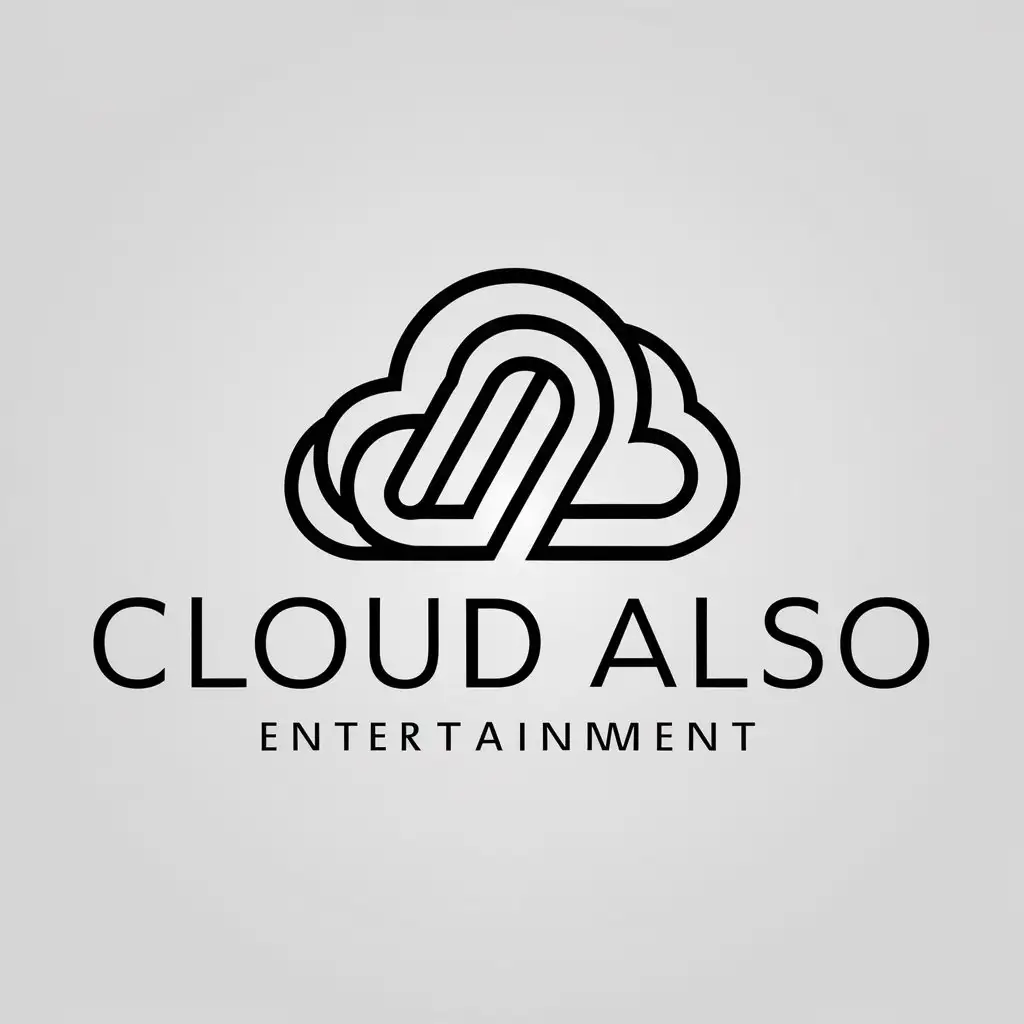 a logo design,with the text "Cloud also", main symbol:clouds,complex,be used in Entertainment industry,clear background