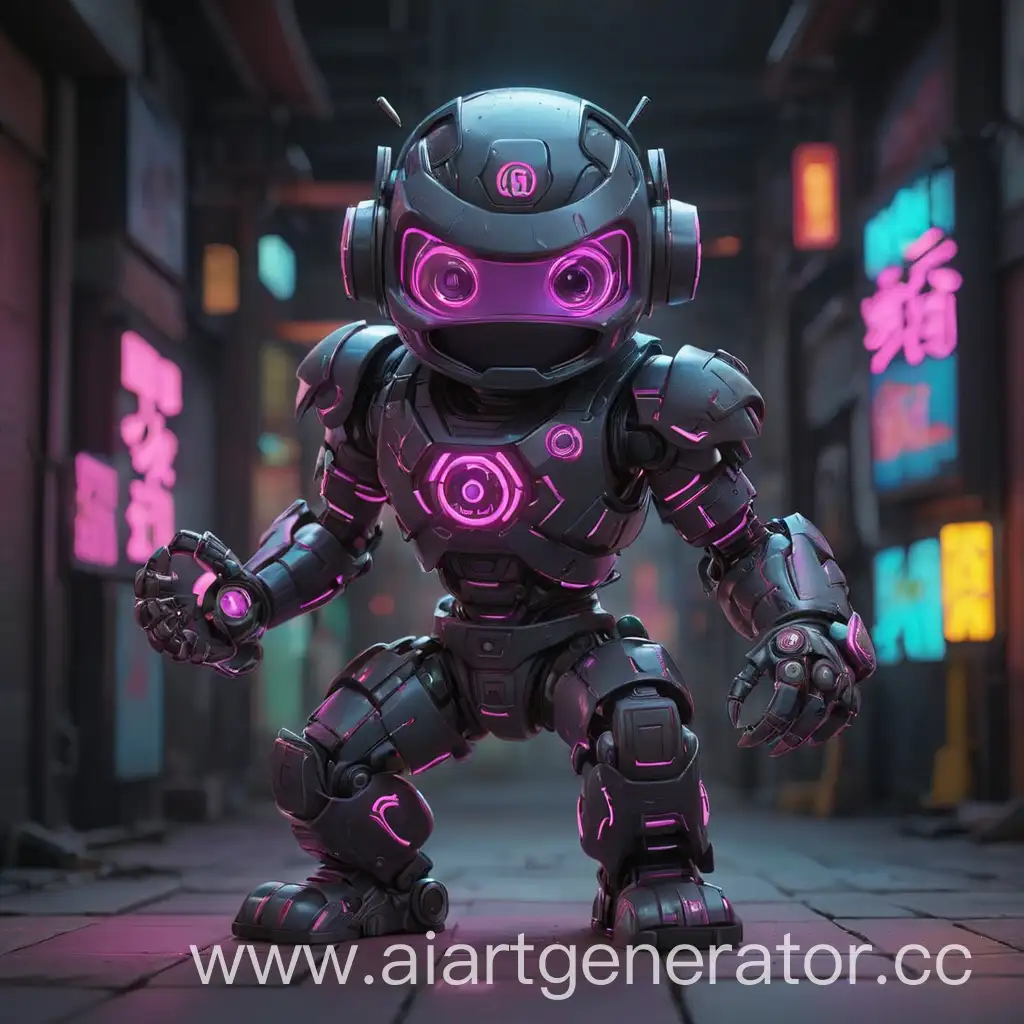 Futuristic-Neon-Robot-Ninja-in-Techno-City