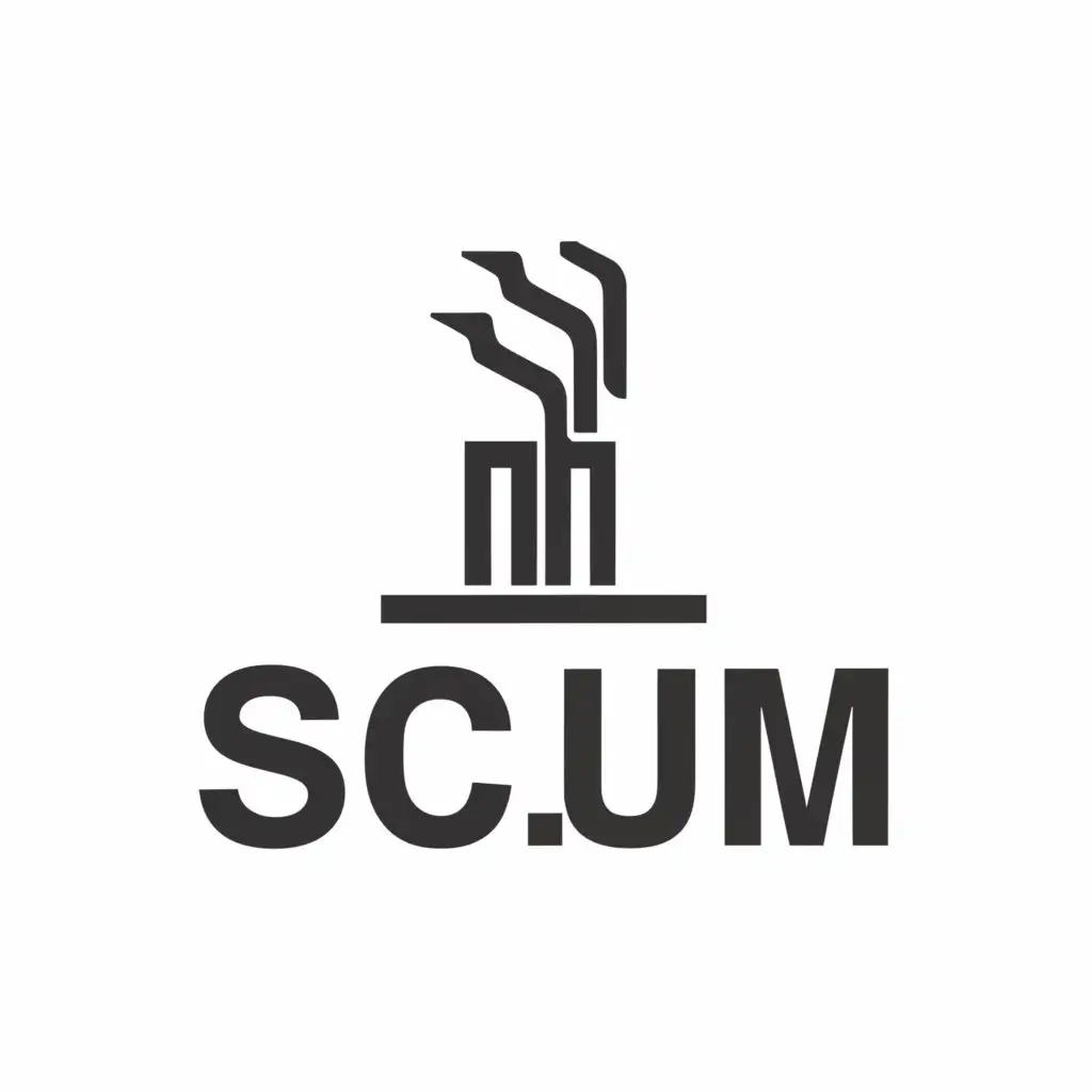 a logo design,with the text "S.C.U.M.", main symbol:Smoke stack,Moderate,be used in Construction industry,clear background