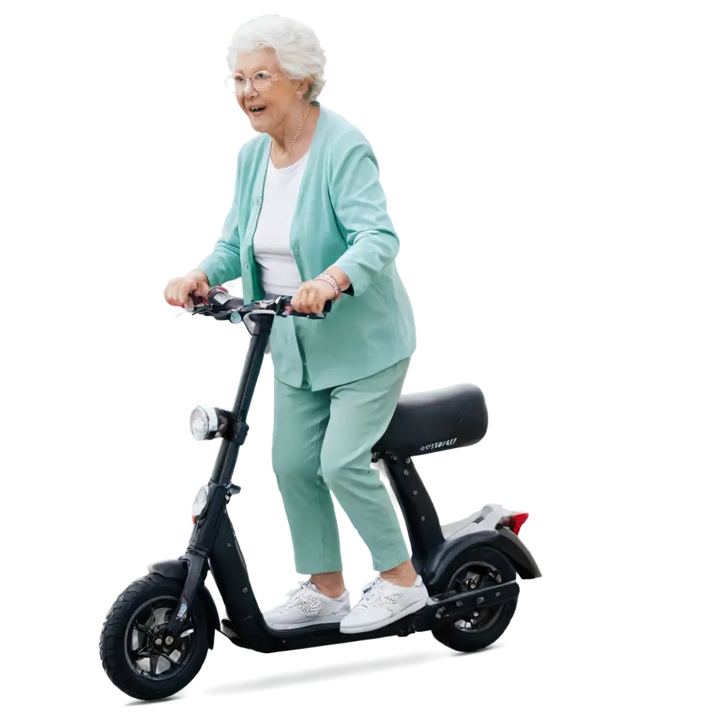 grandma on a scooter