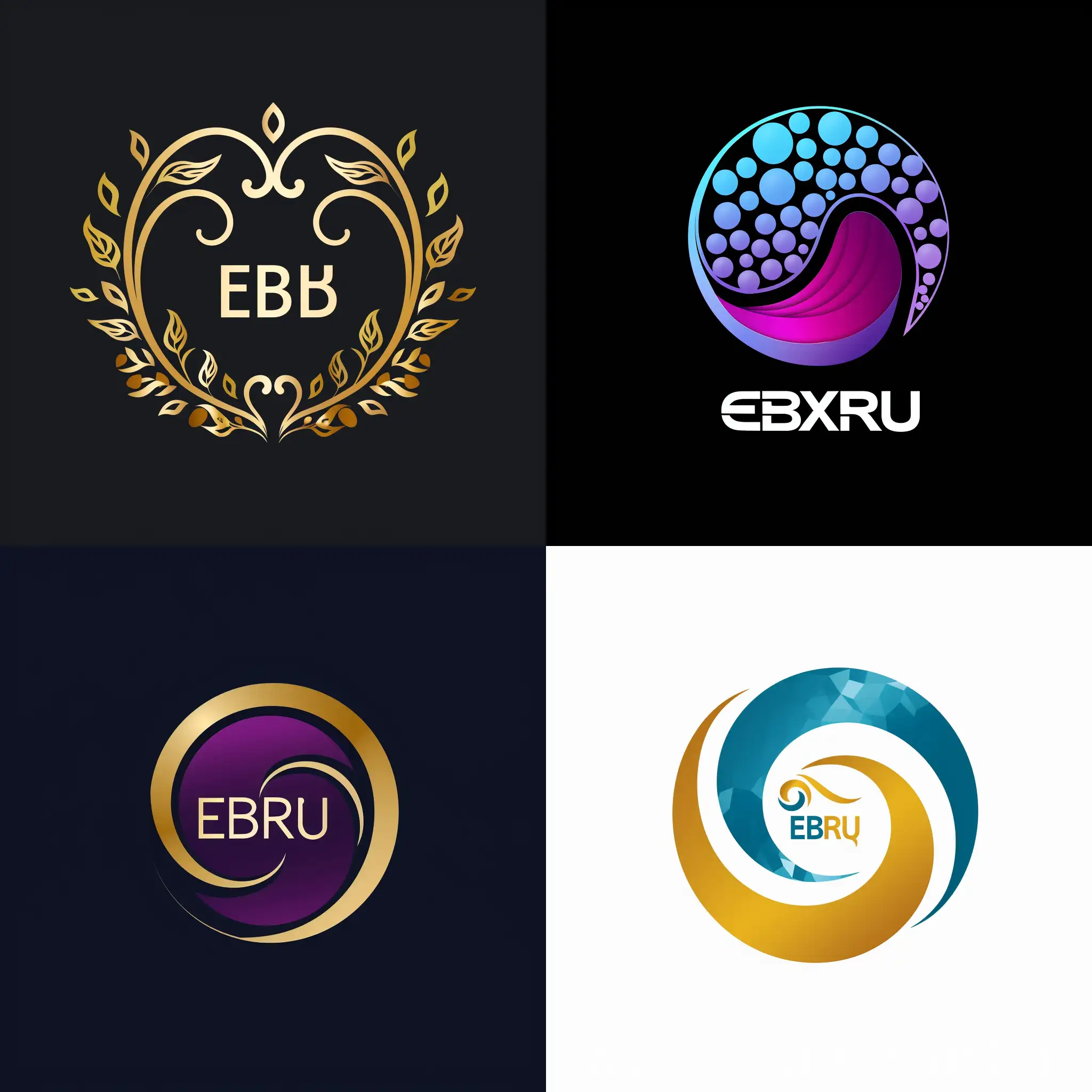 Abstract-EBRU-Logo-Design-with-Vibrant-Colors-and-Symmetrical-Patterns