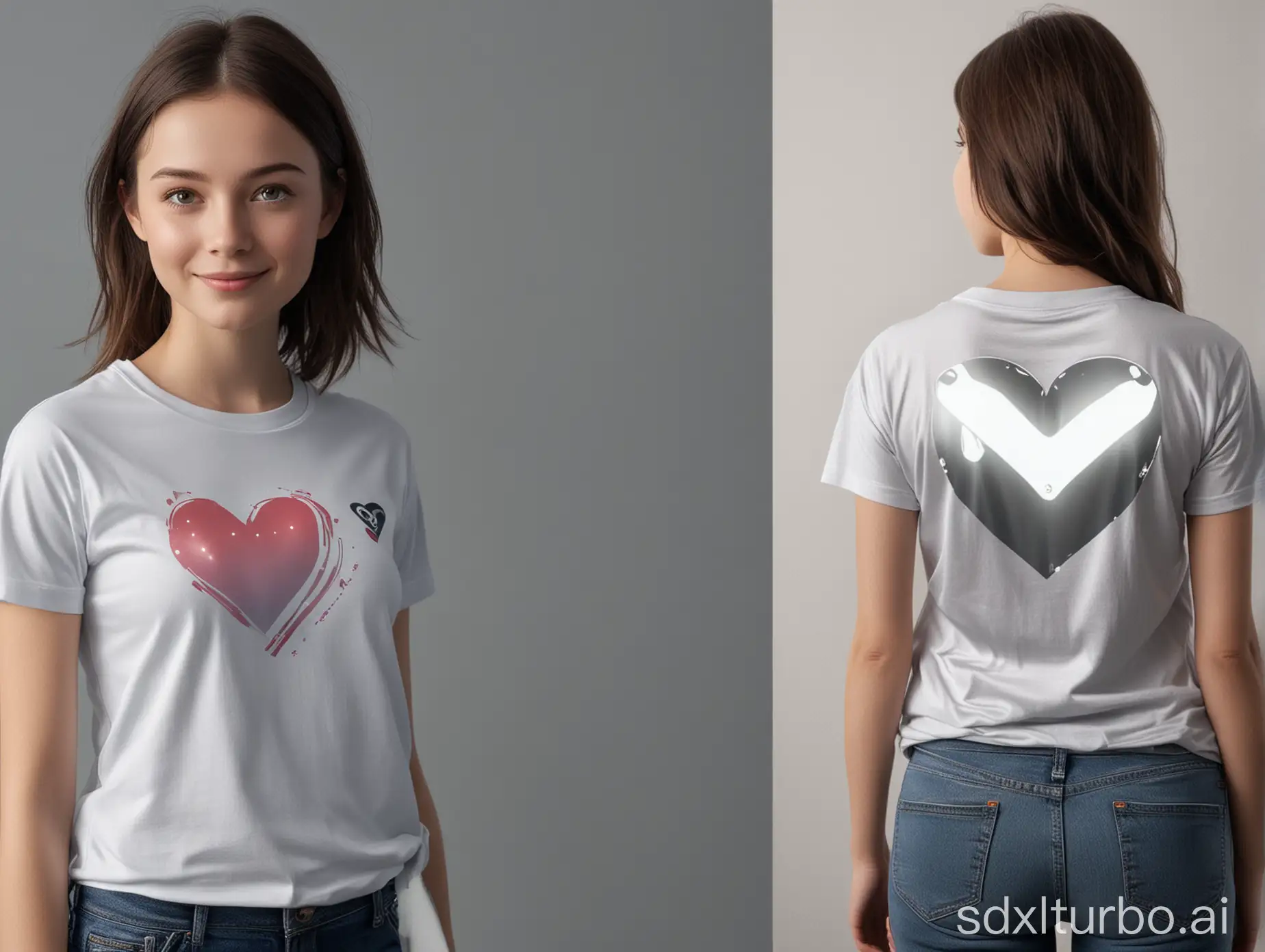 Simulated-Robot-Back-and-Smiling-Girl-in-Heart-Tshirt