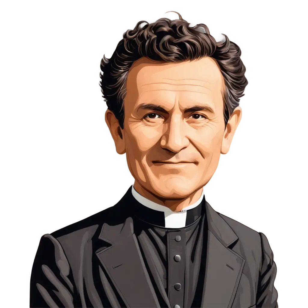 Saint John Don Bosco Cartoon Engaging PNG Illustration for Educational ...