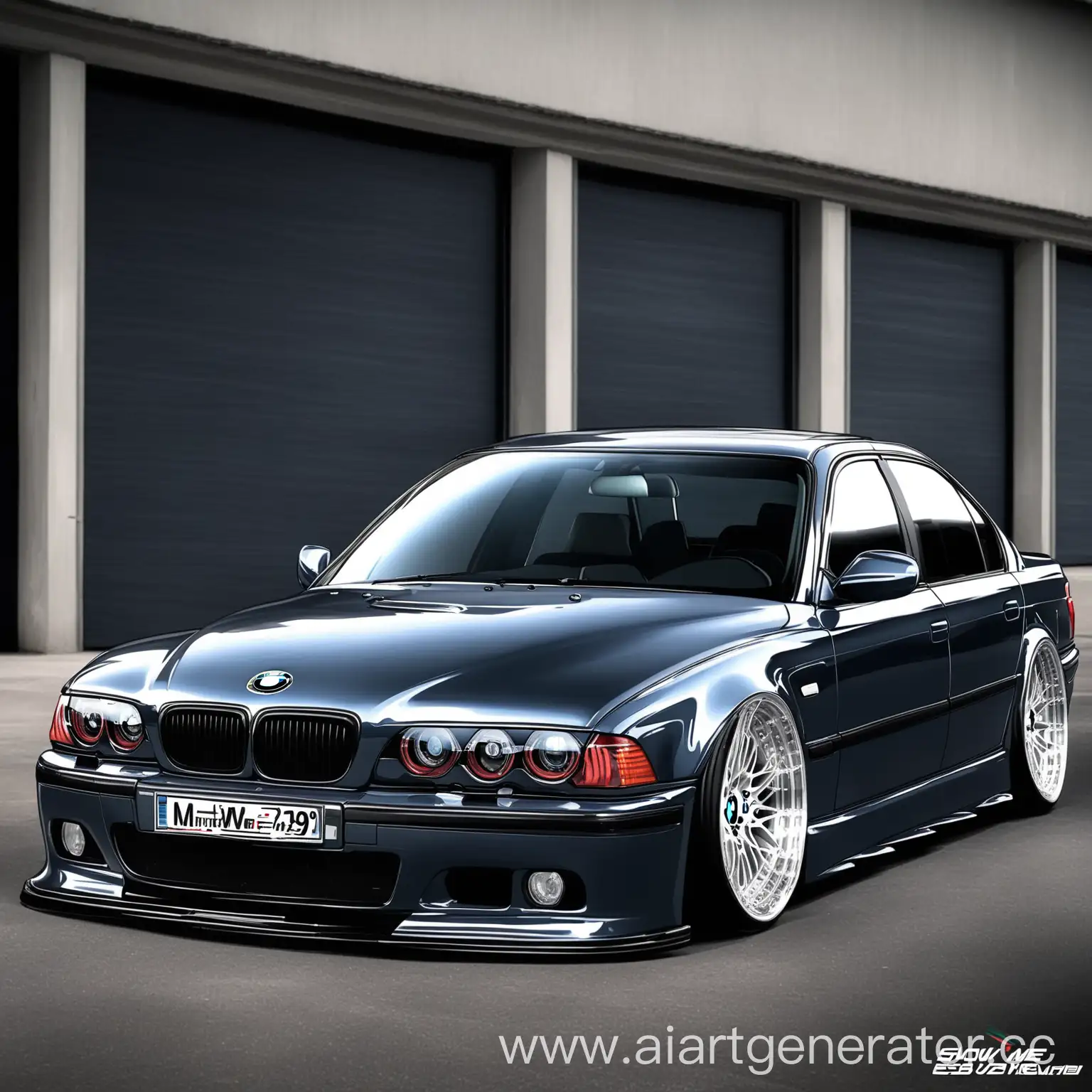 Luxury-BMW-E39-Sedan-Parked-in-Urban-Setting