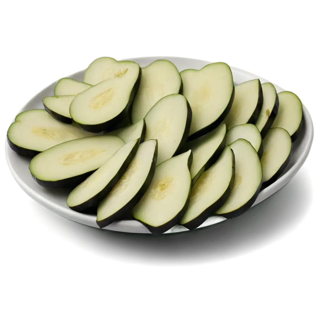 Sliced-Eggplant-on-Plate-PNG-Enhancing-Culinary-Websites-with-HighQuality-Visuals