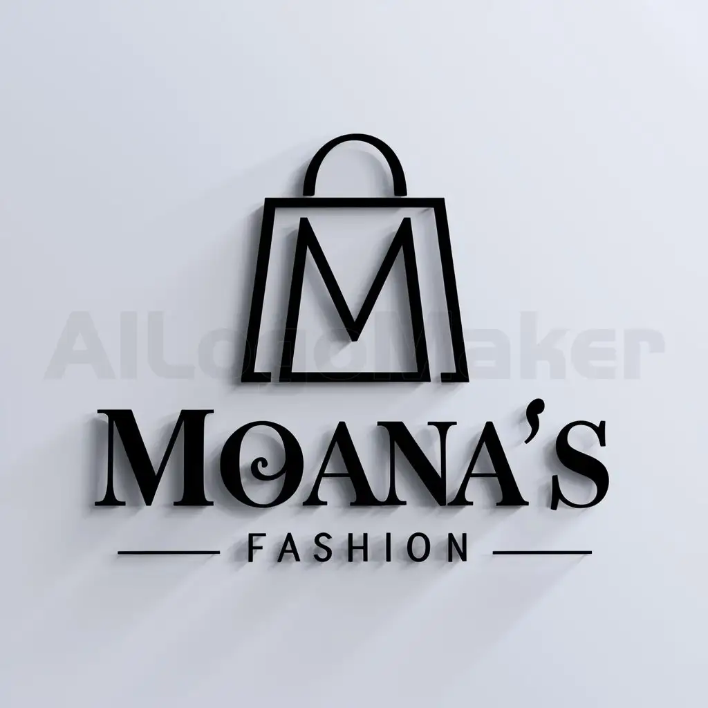 a logo design,with the text "Moana's Fashion", main symbol:shop,complex,be used in fashion industry,clear background