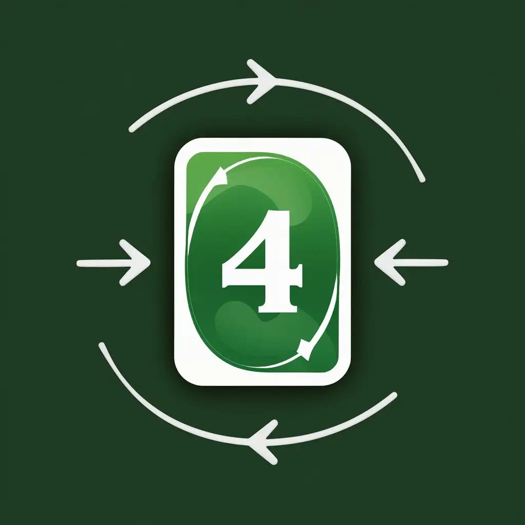 Green-Number-4-Uno-Card-with-Passing-Turn-Arrows