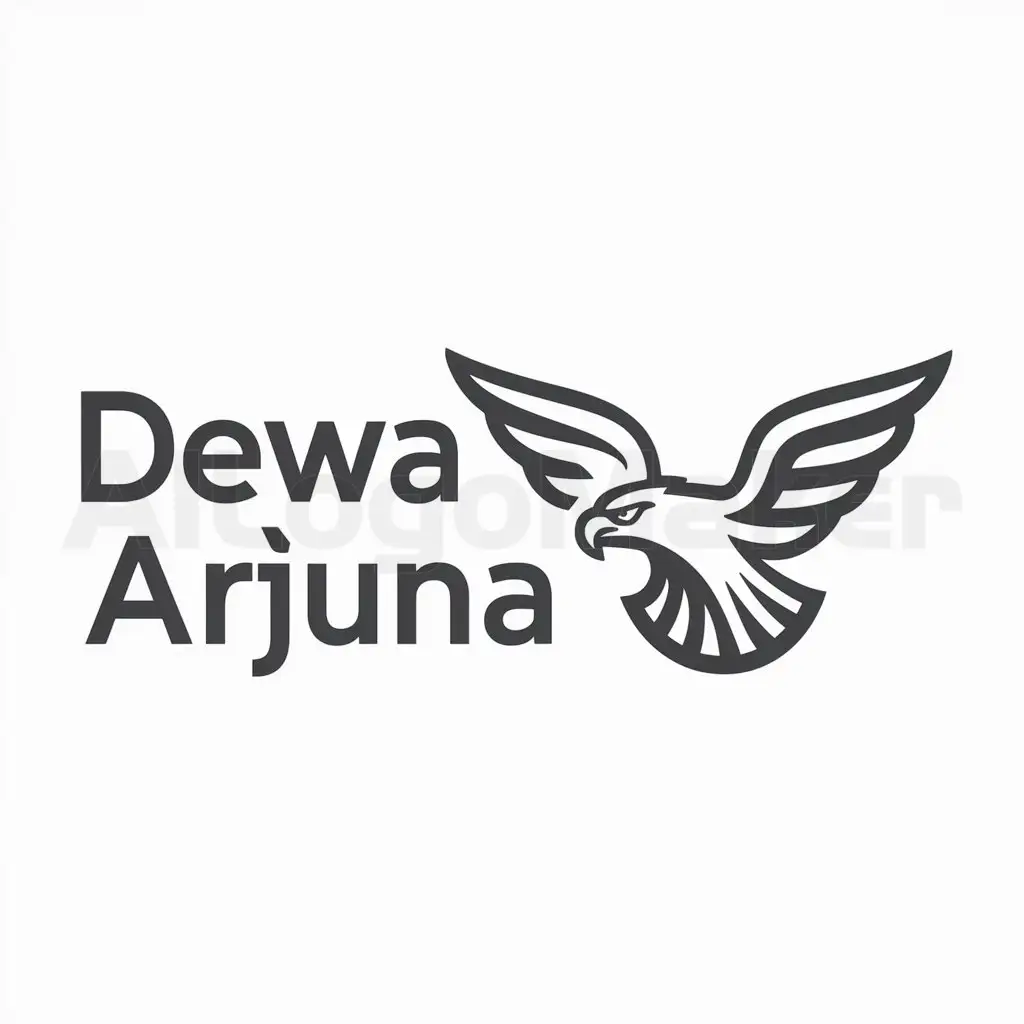 a logo design,with the text "Dewa Arjuna", main symbol:Eagle,Moderate,be used in Others industry,clear background