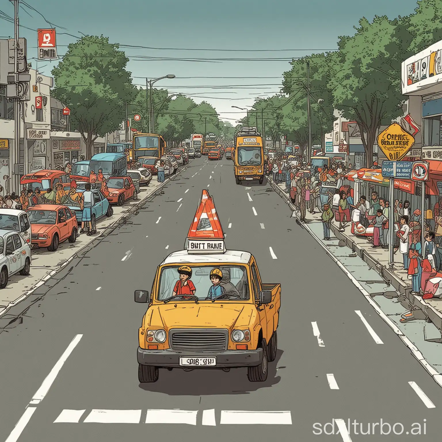 Comic-Illustration-Promoting-Road-Traffic-Safety