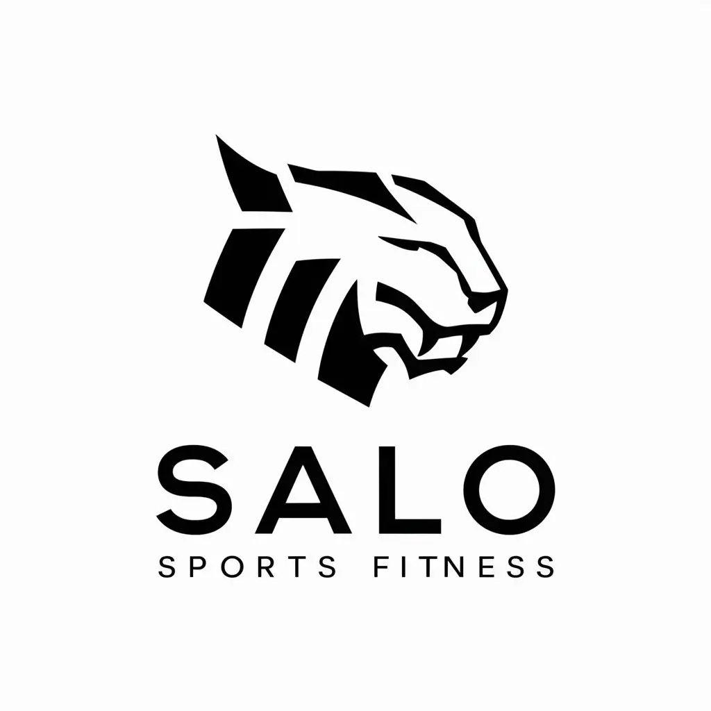 a logo design,with the text "Salo", main symbol:tiger,Minimalistic,be used in Sports Fitness industry,clear background