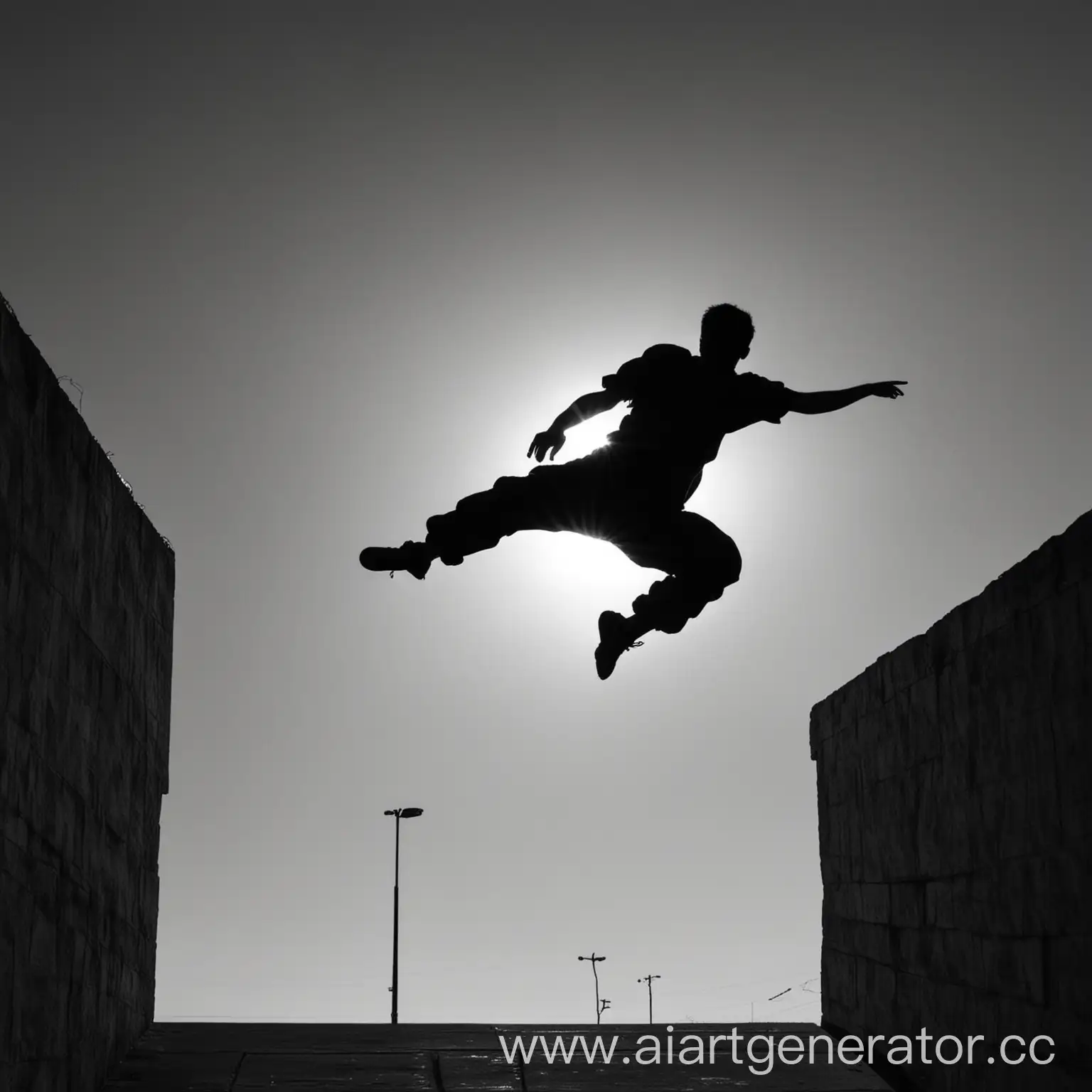 Dynamic-Parkour-Silhouette-in-Urban-Environment