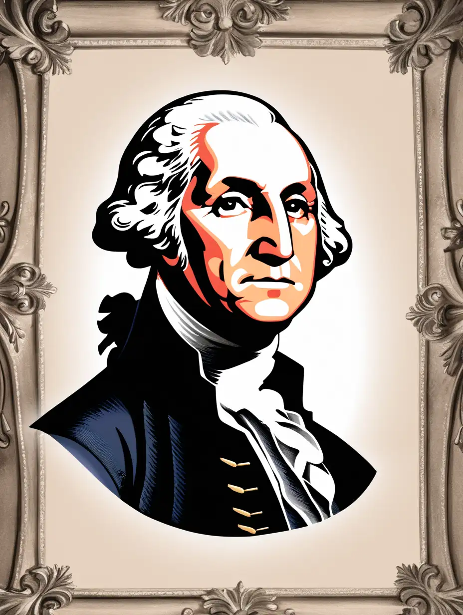 Portrait of George Washington Founding Father and First US President