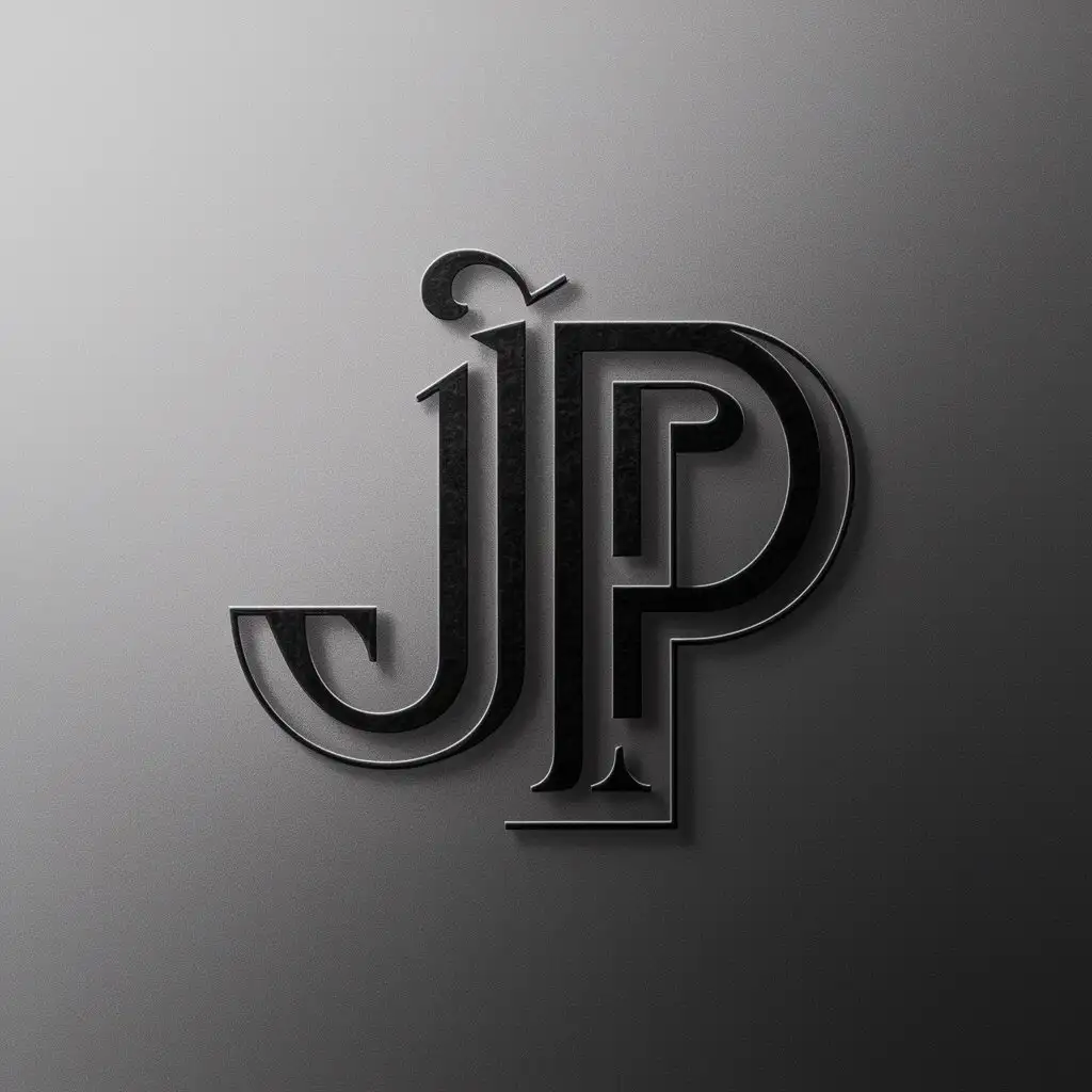 a logo design,with the text "J P", main symbol:J P,complex,clear background, color of J and P totally black 

