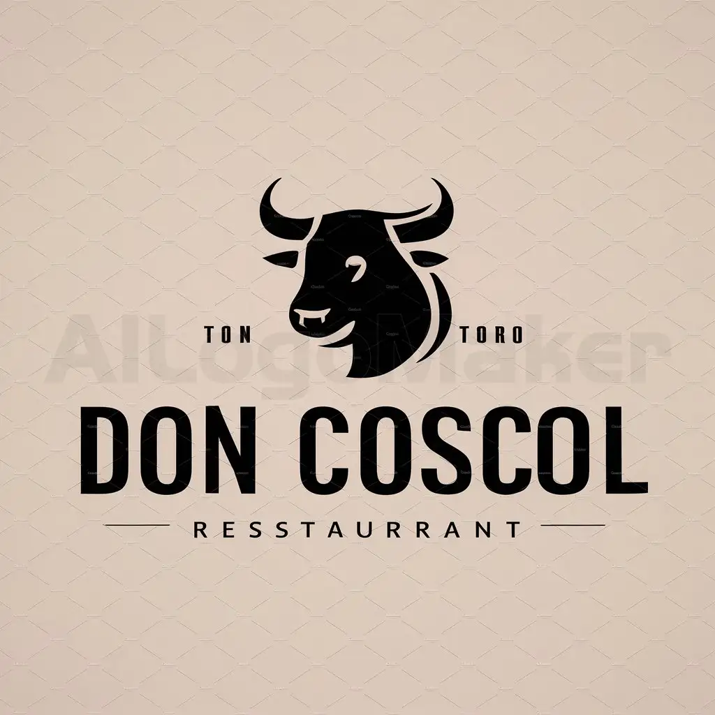 a logo design,with the text "Don Coscol", main symbol:toro,Moderate,be used in Restaurant industry,clear background