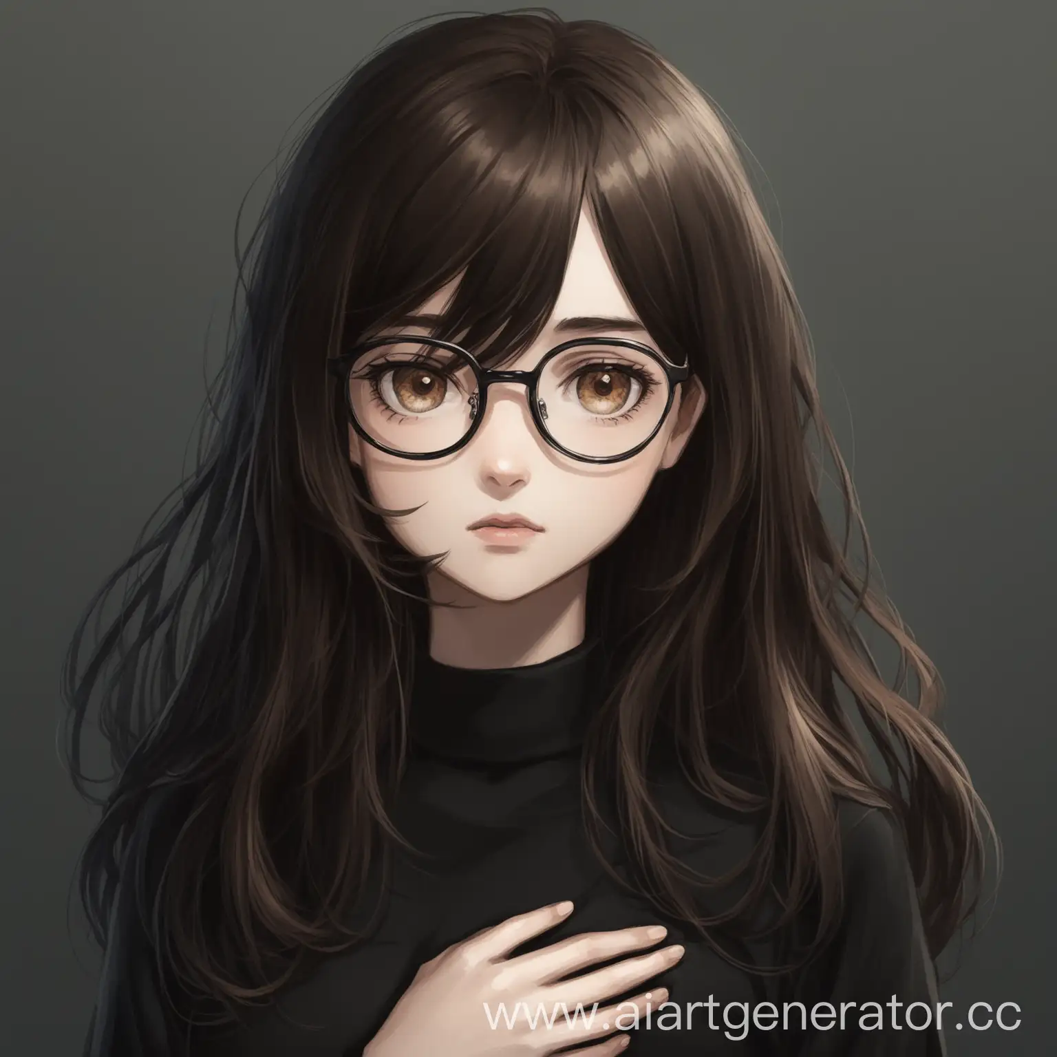 BrownEyed-Girl-in-Glasses-with-Dark-Hair-and-Black-Attire