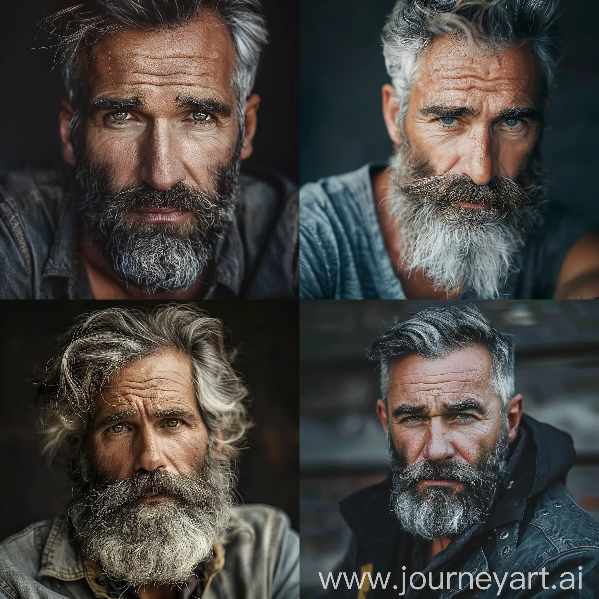 40 aged man and bearded
