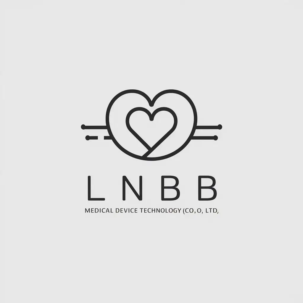 a logo design,with the text "LNB Medical Device Technology（Suzhou）Co., Ltd", main symbol:LNB/heart,Minimalistic,be used in Medical Dental industry,clear background