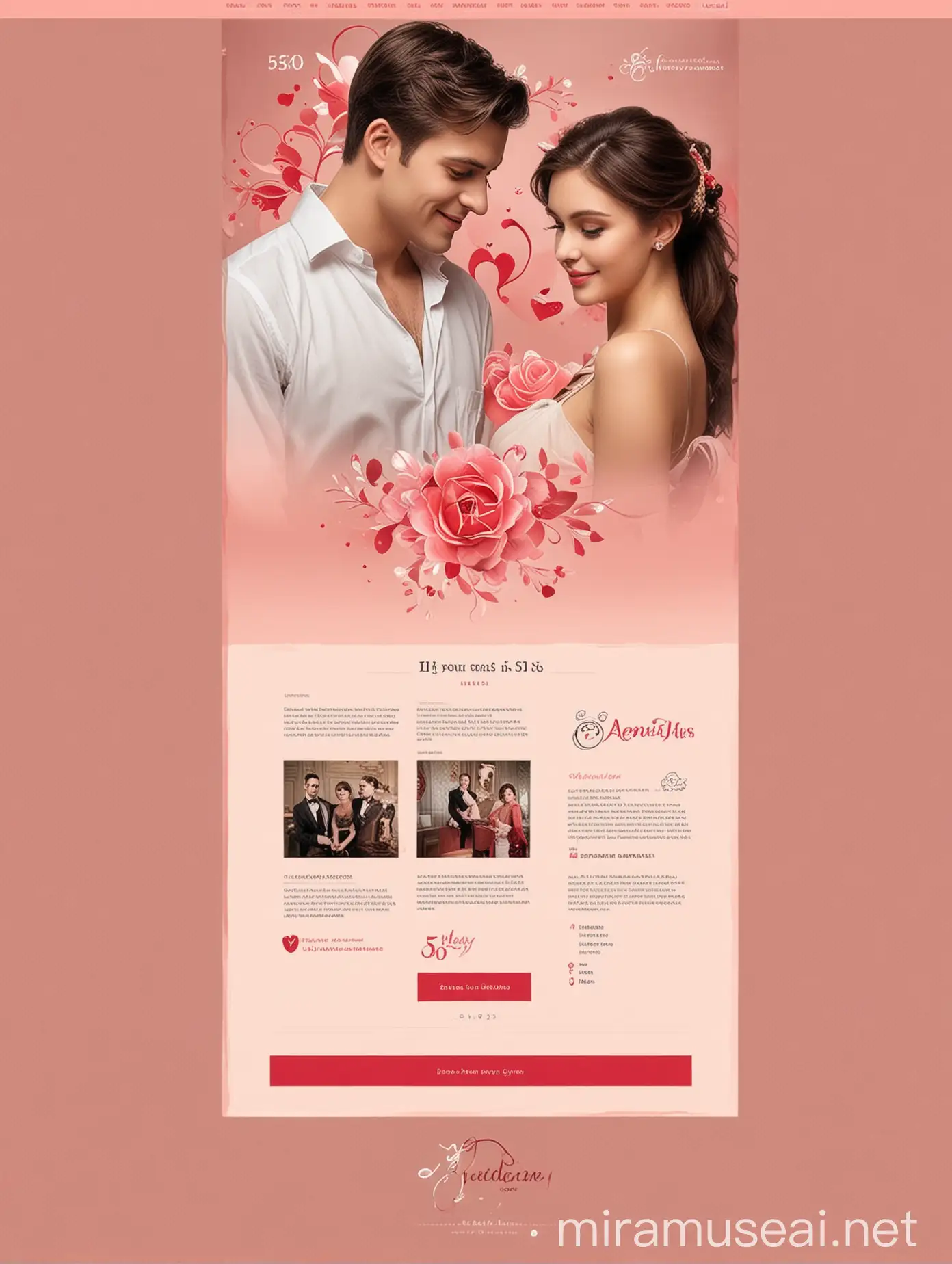 Elegant 520 Lovers Day Page Layout Design Theme Romance and Luxury in Abundance