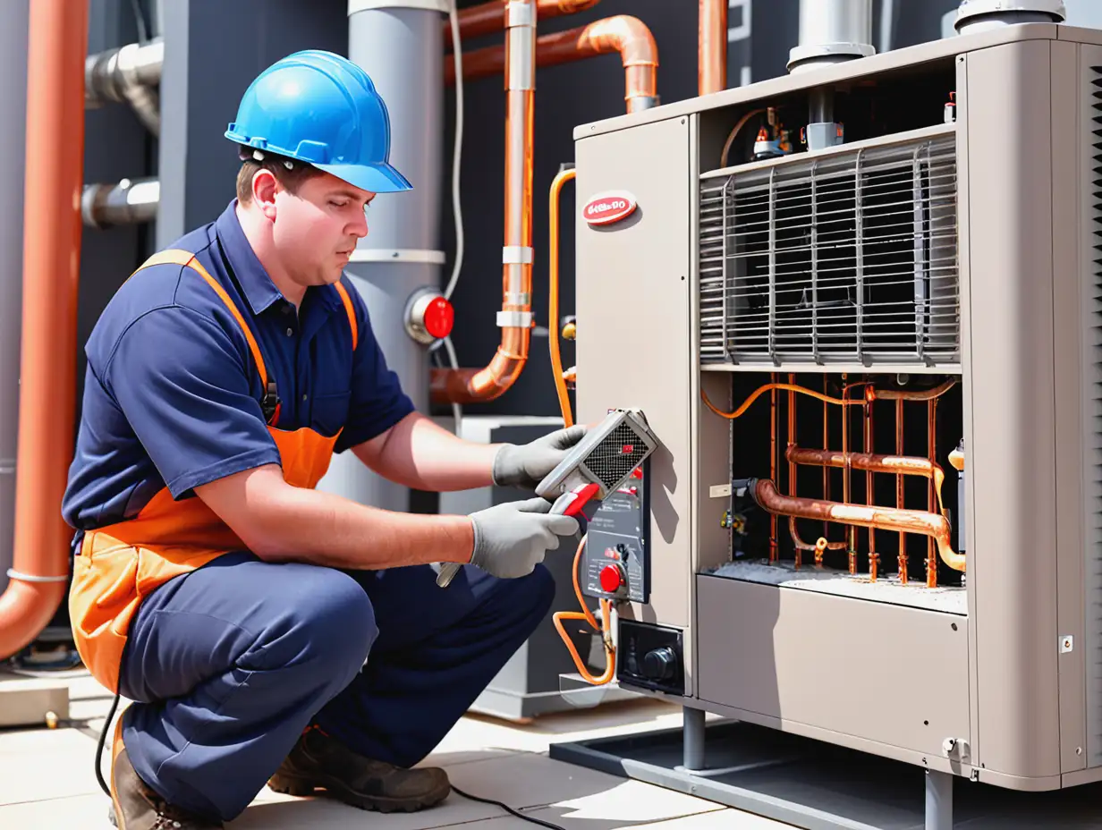 I need image of Heating Maintenance Services with worker and  I need  good visibility