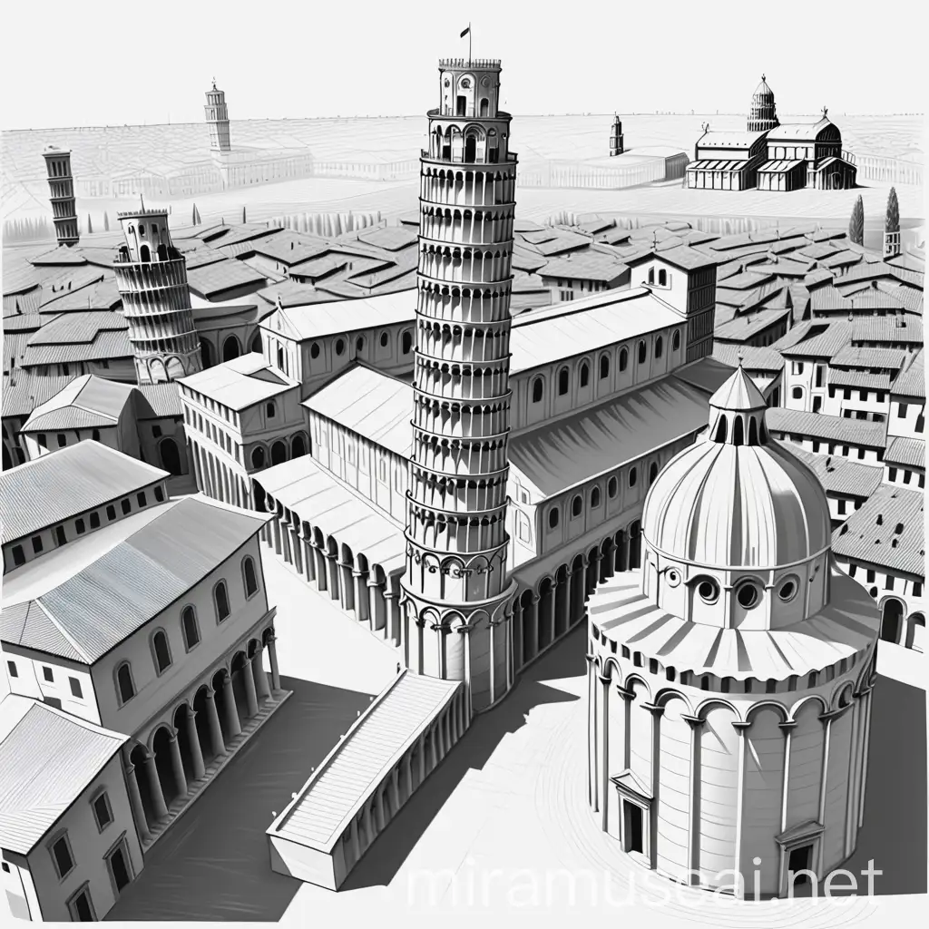 Draw the city of Pisa, Italy in the 16th century.