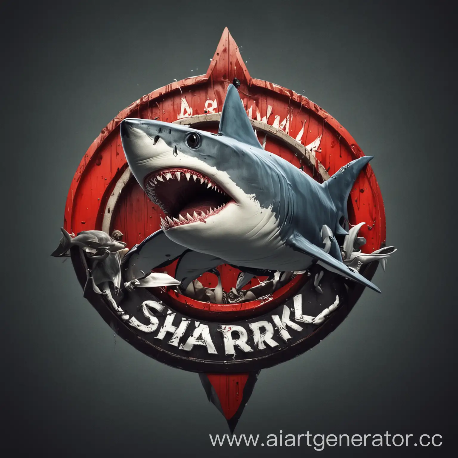 Логотип для канала с названием Movie Shark