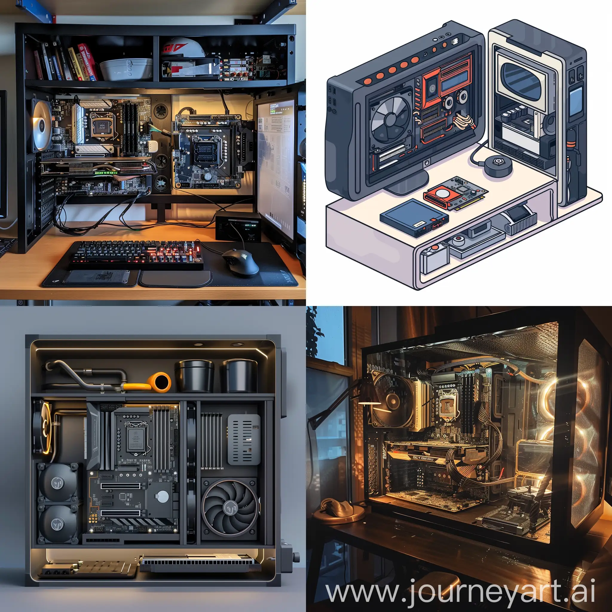 Modern-Computer-Setup-with-Processor-Graphics-Card-and-Motherboard