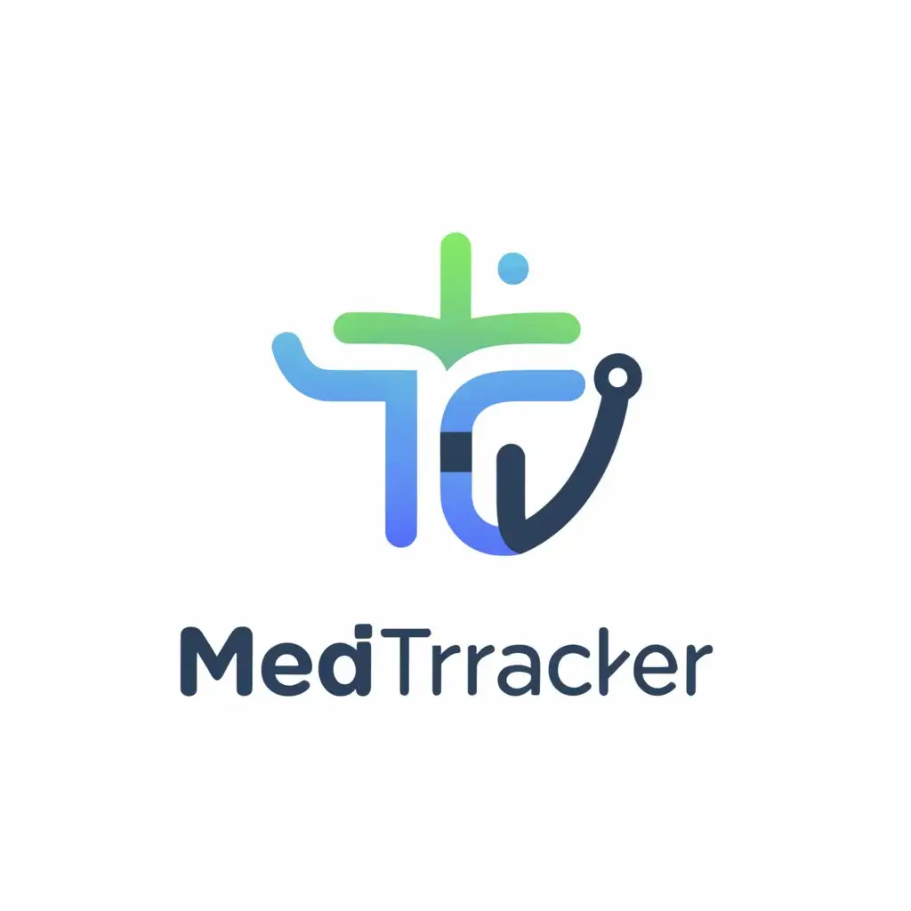 a logo design,with the text "MediTracker", main symbol:Logo Concept:\n\nUse a simple, recognizable icon like a medical cross or stethoscope combined with a smartphone.\nChoose calming colors like blue or green for a professional look.\nOpt for a clean, modern font for the app name.\nKeep the design minimalistic and easy to understand at different sizes.\n\nSketch Ideas:\n\nExperiment with icon and typography combinations.\nTest the logo on different backgrounds to ensure visibility.\n\nFinal Touches:\n\nCreate digital versions using graphic design software.\nSeek feedback to refine the design and make it memorable.\n\n,Moderate,clear background