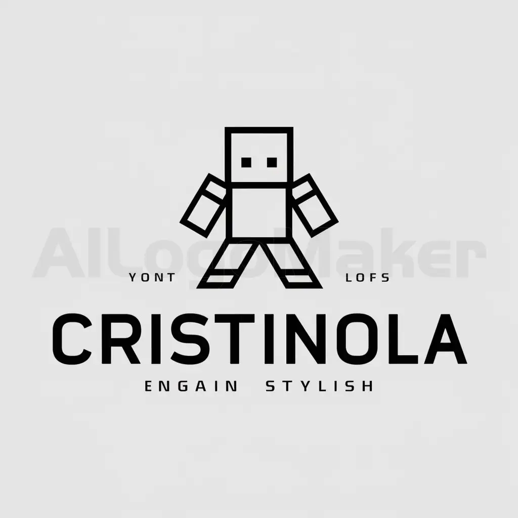 a logo design,with the text "cristinola", main symbol:minecraft,Moderate,clear background