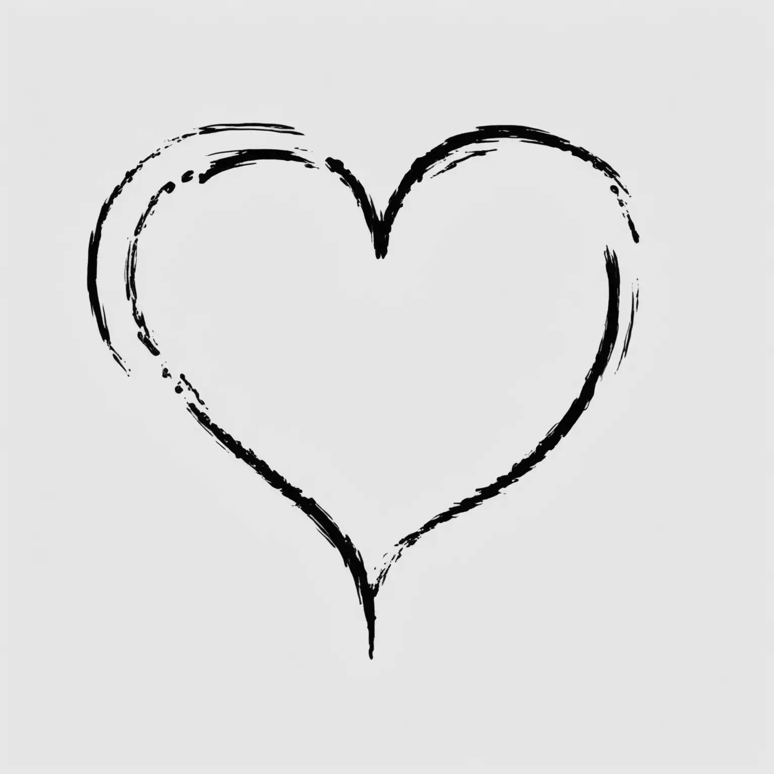 Heart Clipart Simple Black Outline on White Background