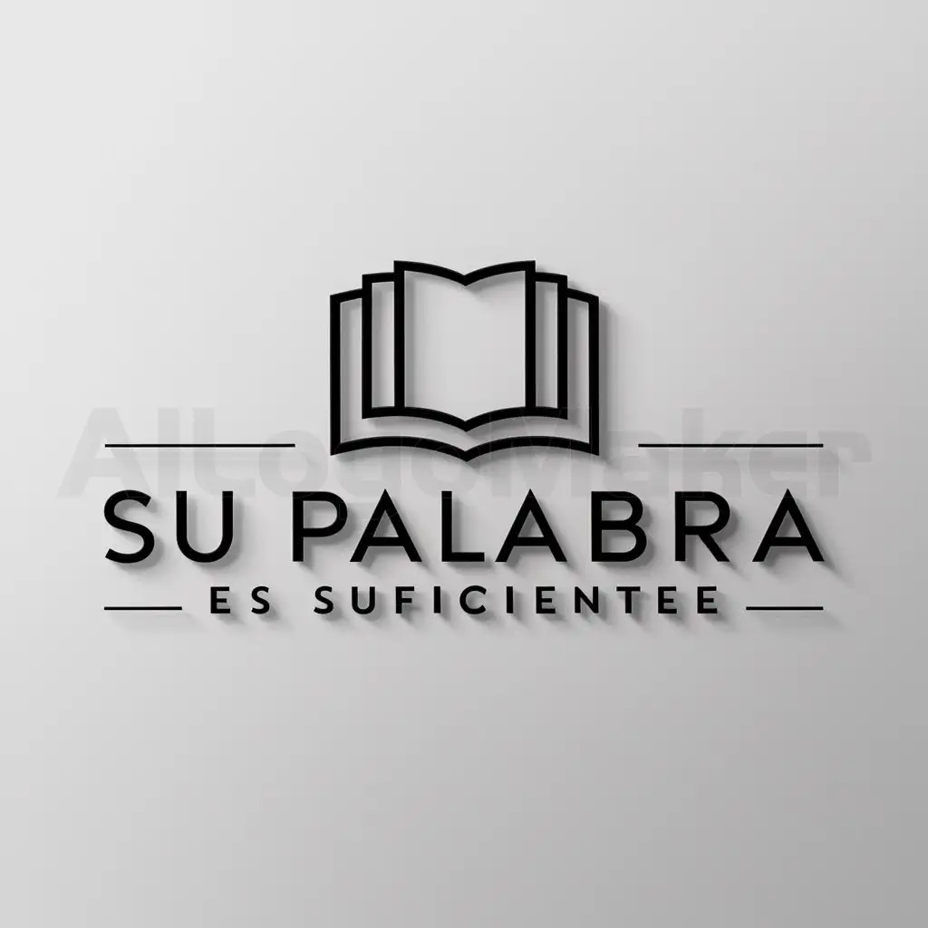 a logo design,with the text "SU PALABRA ES SUFICIENTE", main symbol:BIBLIA,Minimalistic,be used in Religious industry,clear background