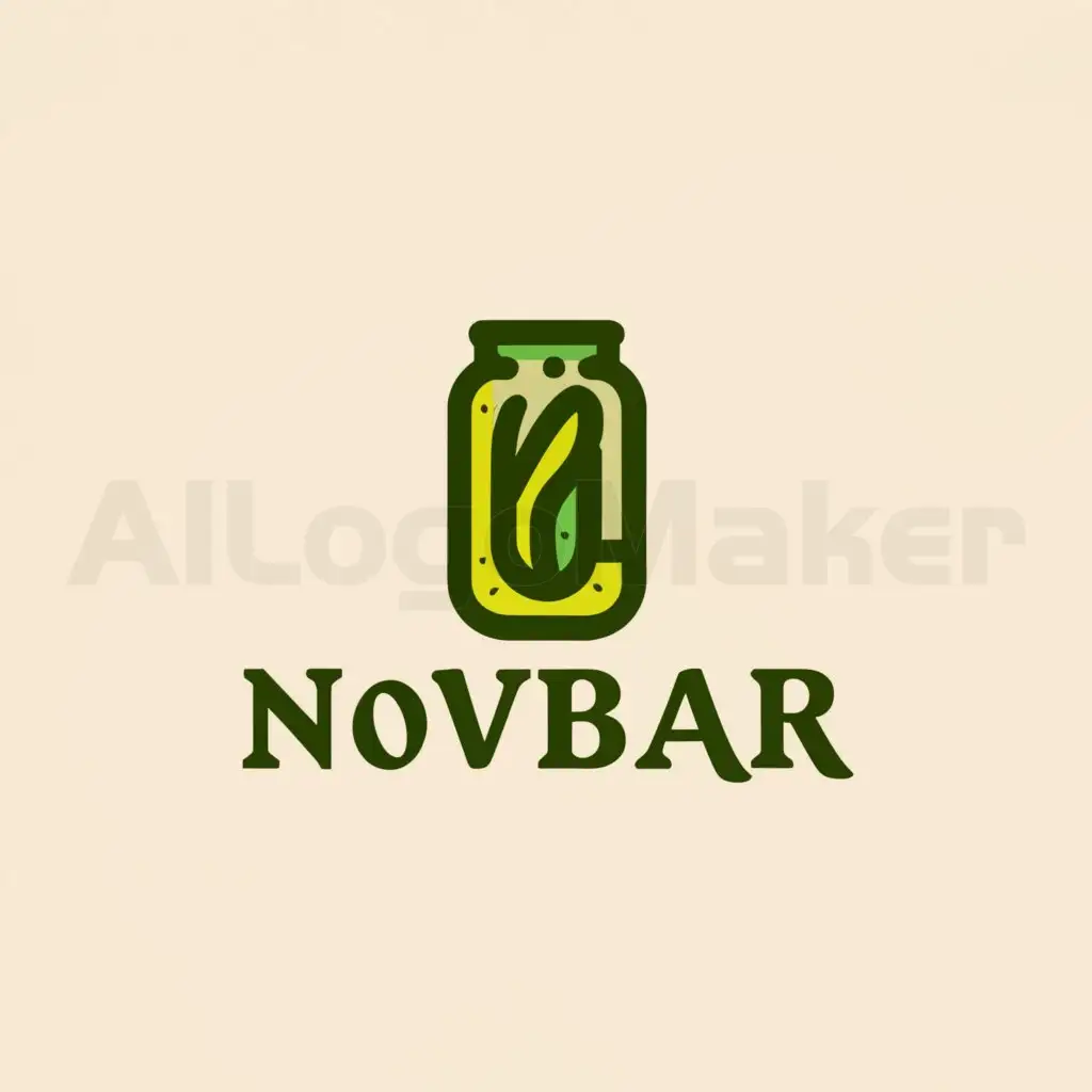 a logo design,with the text "NOVBAR", main symbol:pickles pickles bottle 
 spring farm,Moderate,be used in Product industry,clear background