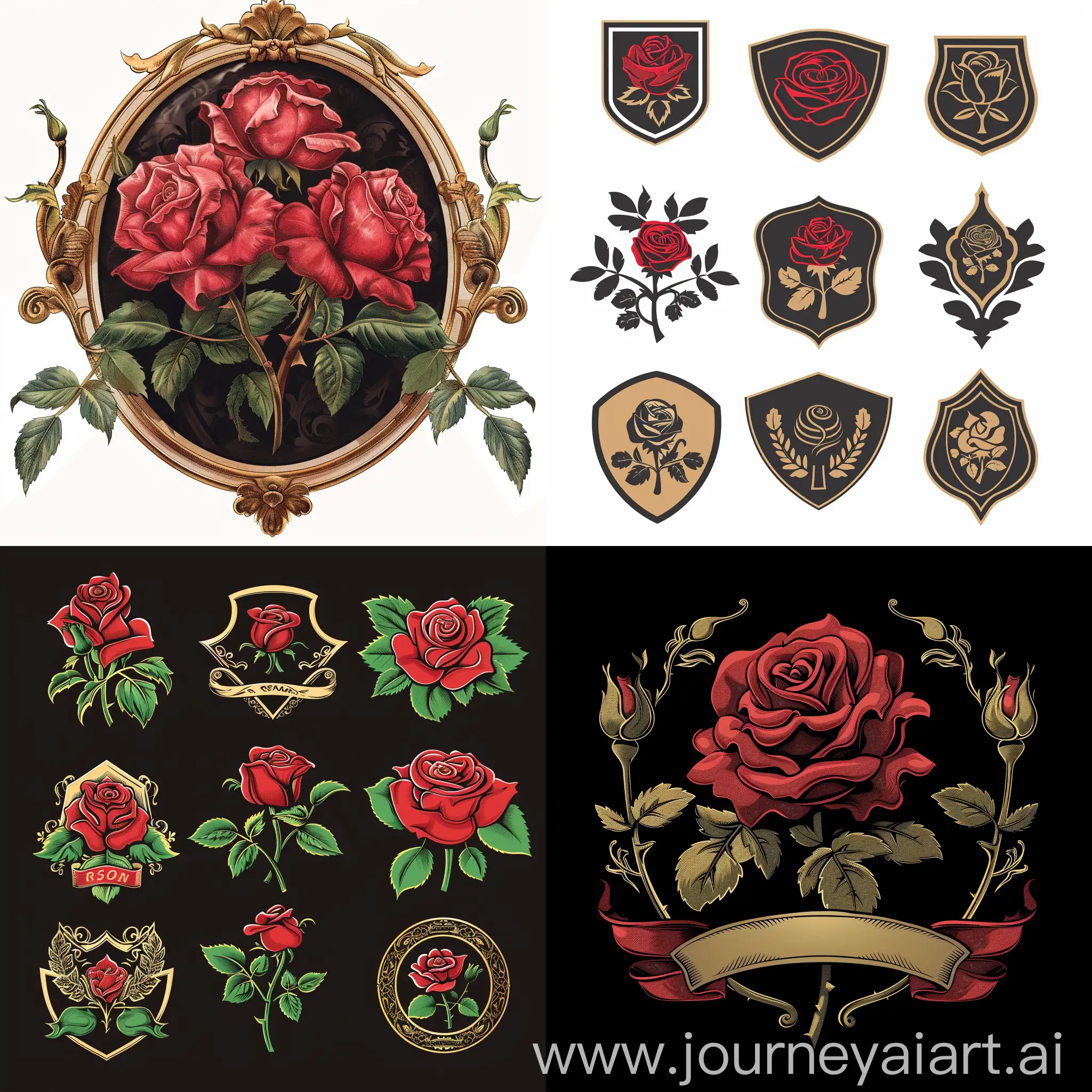 Rose-Badges-and-Family-Crests-Emblem