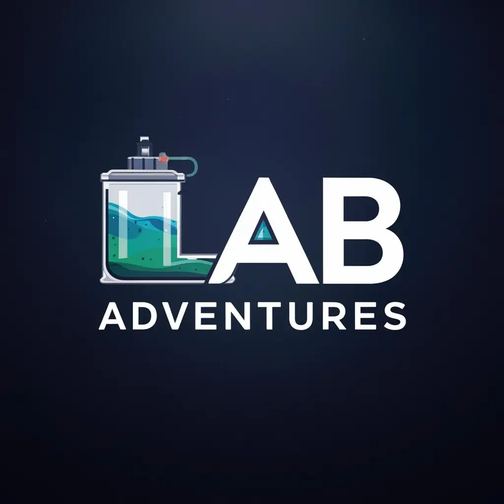 The logomarca "Lab Adventures" is a perfect fusion of the world of science, exploration, and adventure. Combining elements of futuristic laboratory and exploration symbols, the logo represents the essence of the channel in a unique and captivating way.

The "Lab" is represented by a stylized glass flask, with bubbling liquid inside, symbolizing experimentation and discovery. The colors of the liquid range from blue to green, adding a sense of dynamism and energy.

The word "Adventures" is displayed in bold and elegant letters, with a style reminiscent of a sci-fi font. Each letter is adorned with small details, such as gears, stars, or hieroglyphic symbols, representing the variety of themes explored on the channel, from futuristic technology to ancient civilizations.

At the center of the logo, there is a distinctive icon that combines a microscope with a compass, symbolizing the quest for the unknown and guidance in the journey of discovery. This icon is designed with clean lines and geometric shapes, ensuring that it is easily recognizable and memorable.

The color palette of the logo includes shades of blue, green, and orange, creating a sense of adventure and mystery. The contrast between the vibrant colors and the futuristic and ancient elements gives the logo an intriguing and modern appearance.

This logo is designed to attract the attention of the public and convey the excitement and curiosity that await viewers on the "Lab Adventures" channel. Do not add any other phrase below the Lab Adventures