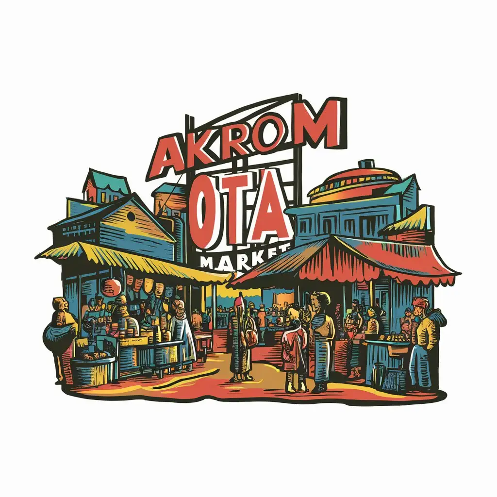 Colorful-Logo-Design-for-Akrom-Ota-Market