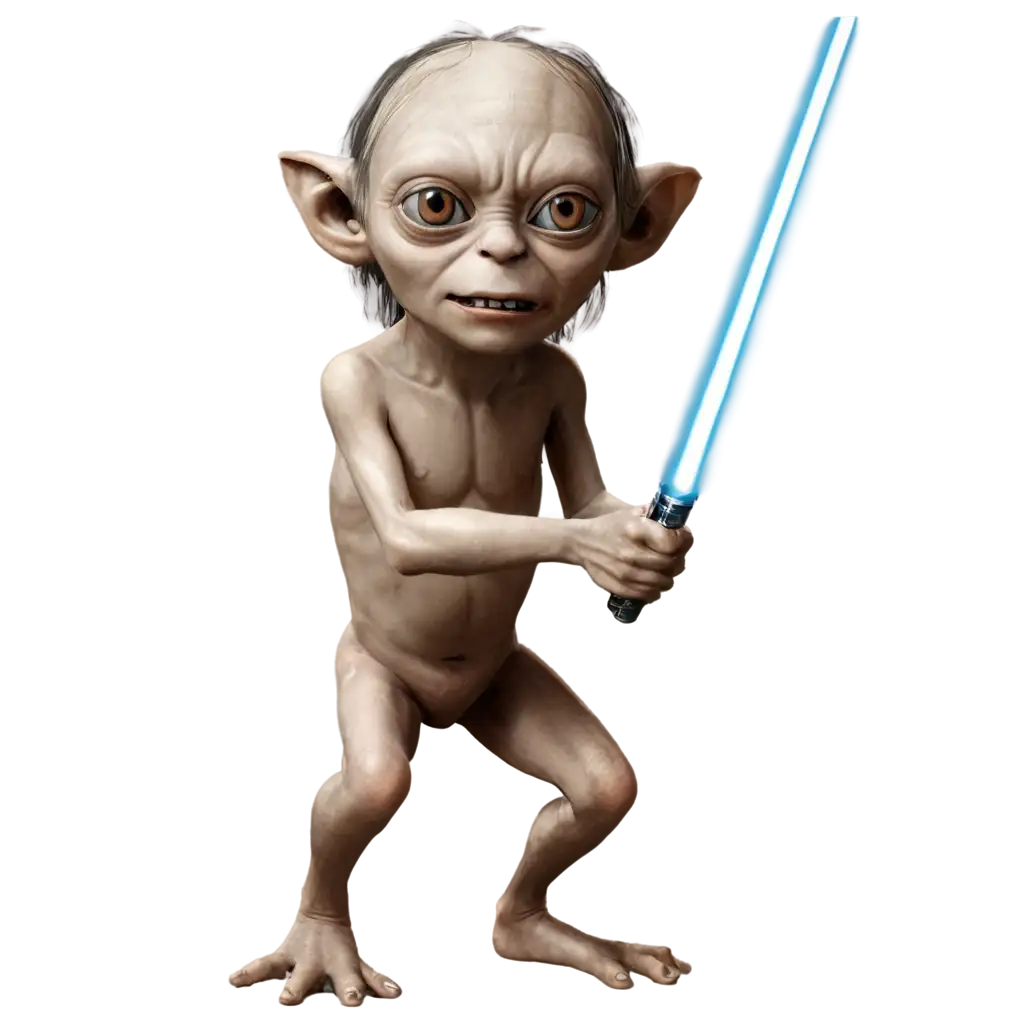 PNG-Image-Gollum-with-Lightsaber-Creative-Fantasy-Artwork