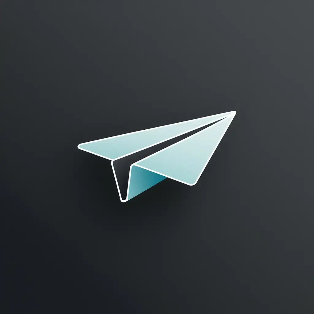 a logo design,with the text "paper plane, light blue bottom, solid color", main symbol:paper plane,Minimalistic,clear background