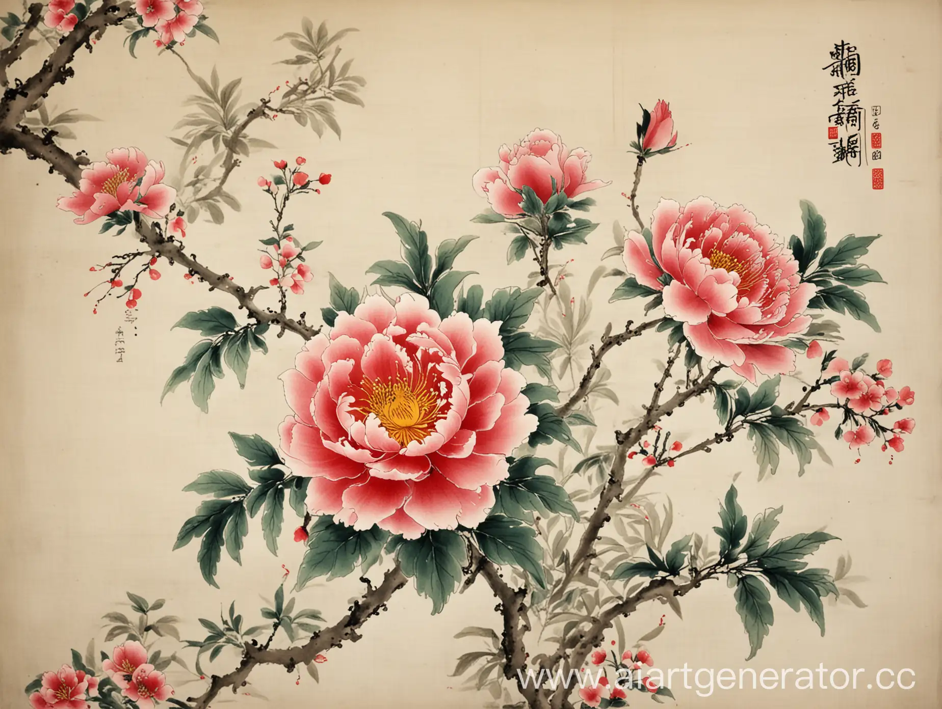 Traditional-Chinese-Flowers-in-Watercolor-Style