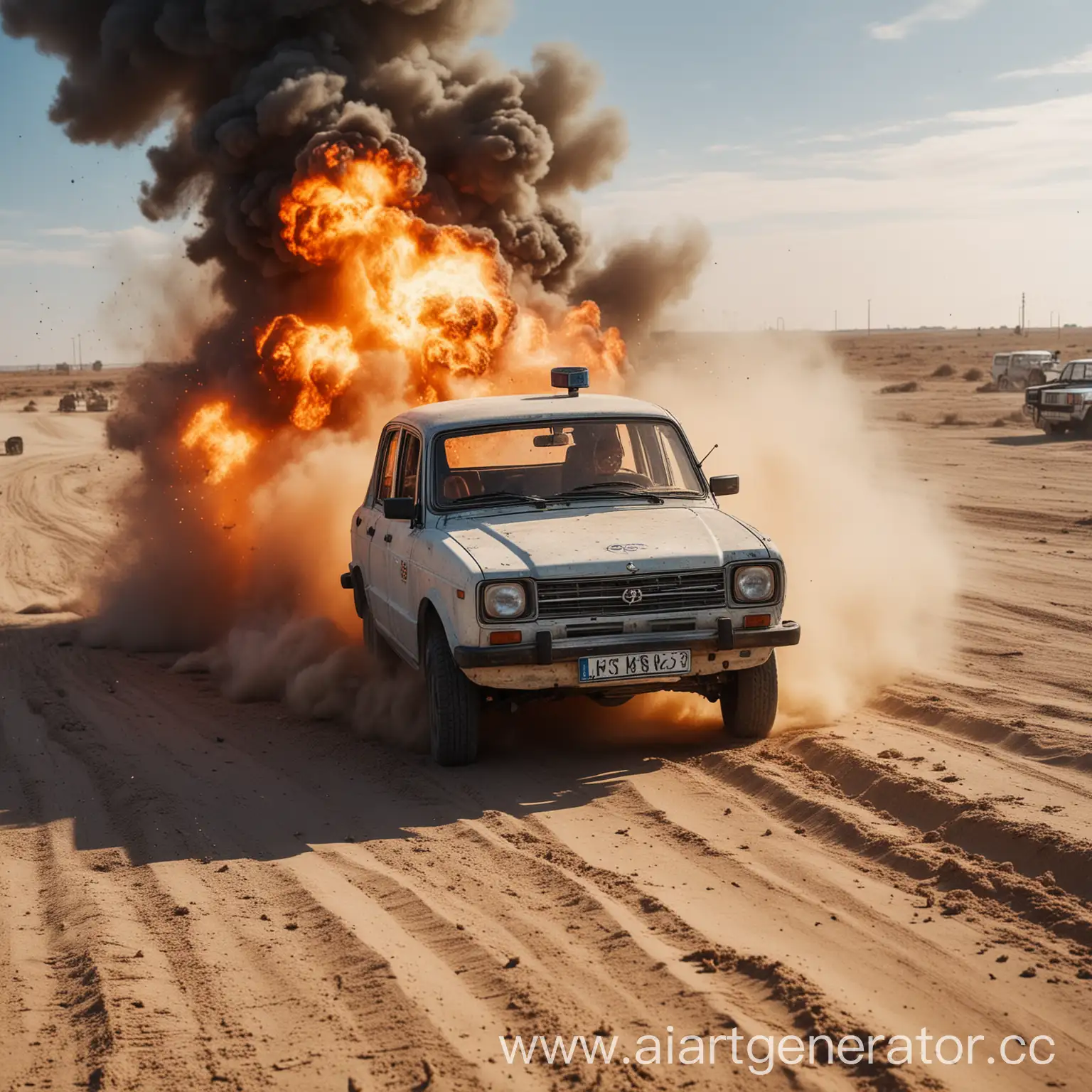 HighSpeed-Chase-Lada-Racing-Through-Explosive-Desert-Pursuit