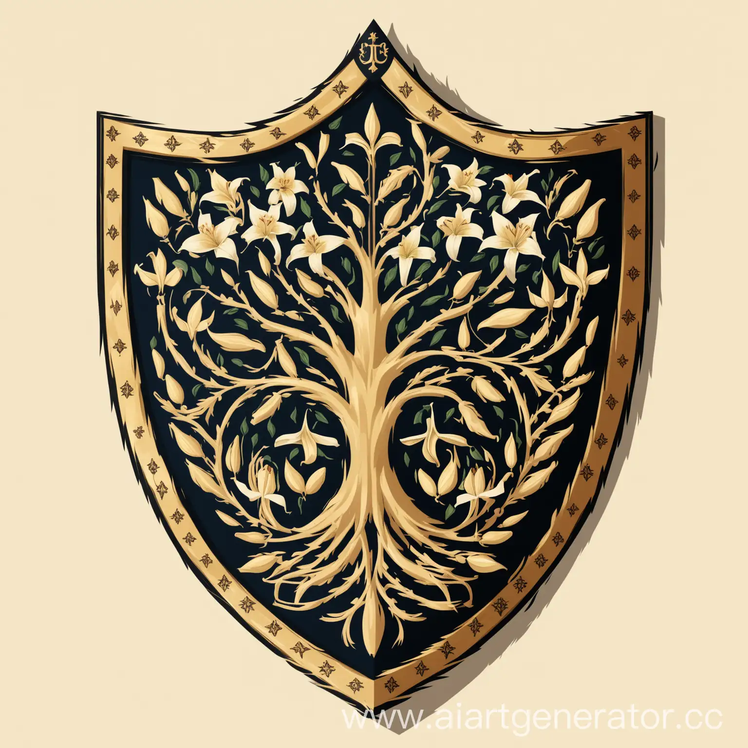 Minimalist-Rhombic-Shield-with-Tree-of-Life-Coat-of-Arms