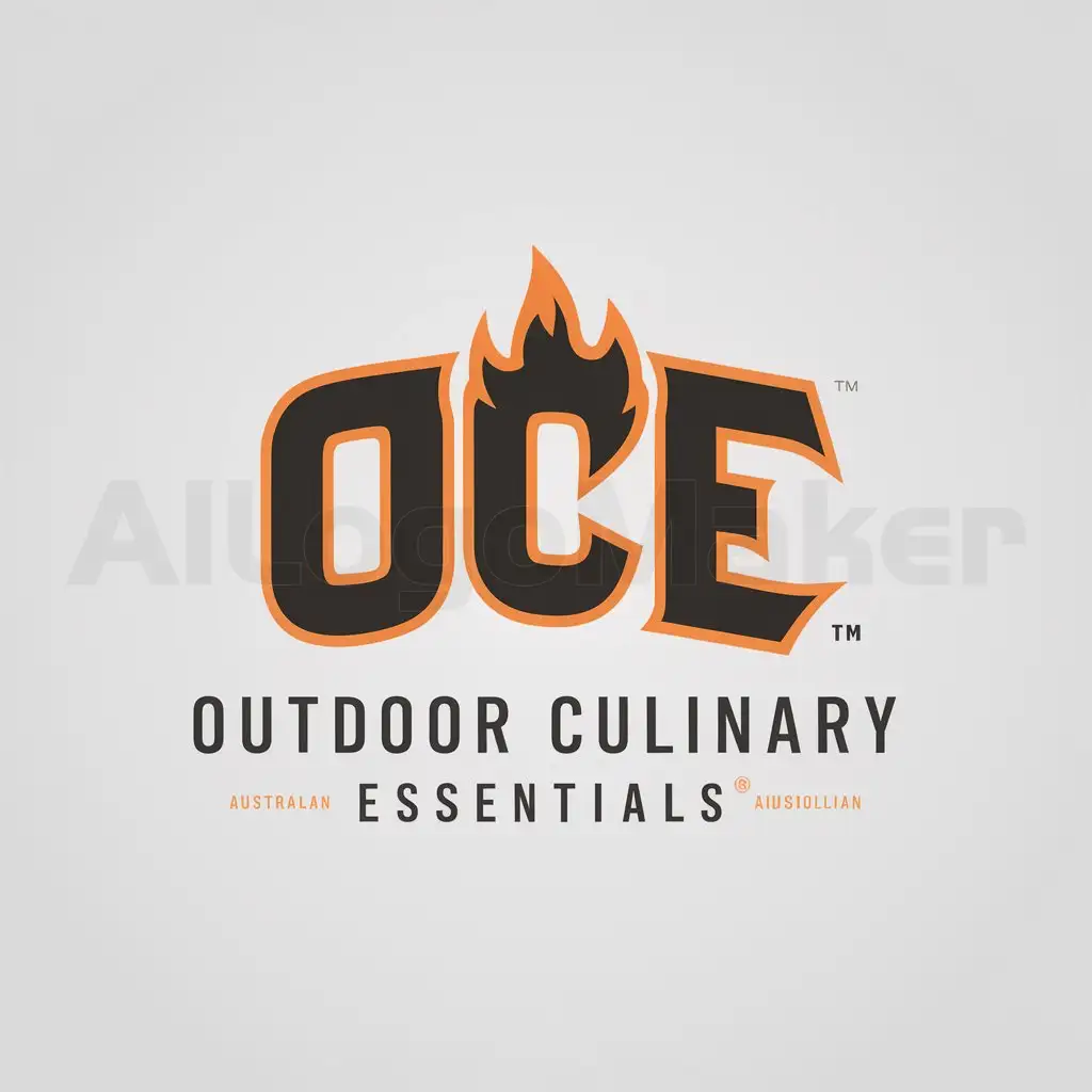 LOGO-Design-for-Outdoor-Culinary-Essentials-Modern-OCE-Emblem-with-Campfire-Motif