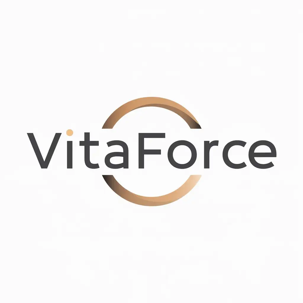 a logo design,with the text "Vitaforce", main symbol:circle,Moderate,be used in Sports Fitness industry,clear background