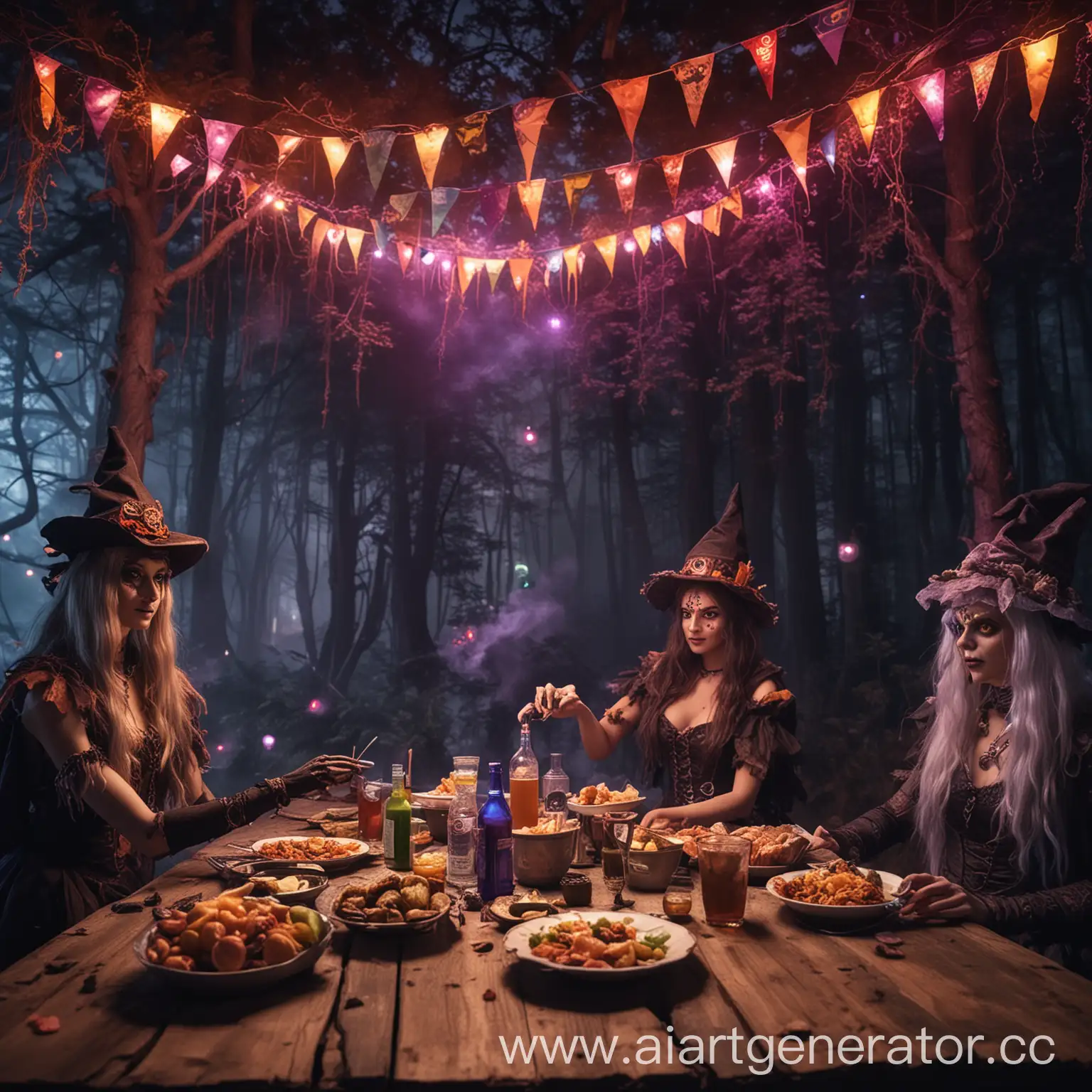 Enchanted-Night-Forest-Gathering-with-UV-Lights-and-Whimsical-Costumes