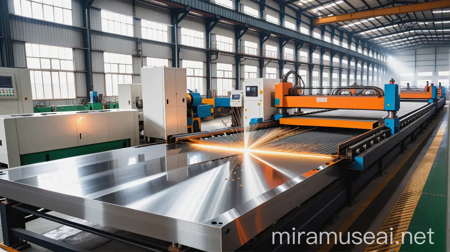 Advanced Laser Cutting in a Gleaming Stainless Steel Processing Plant
