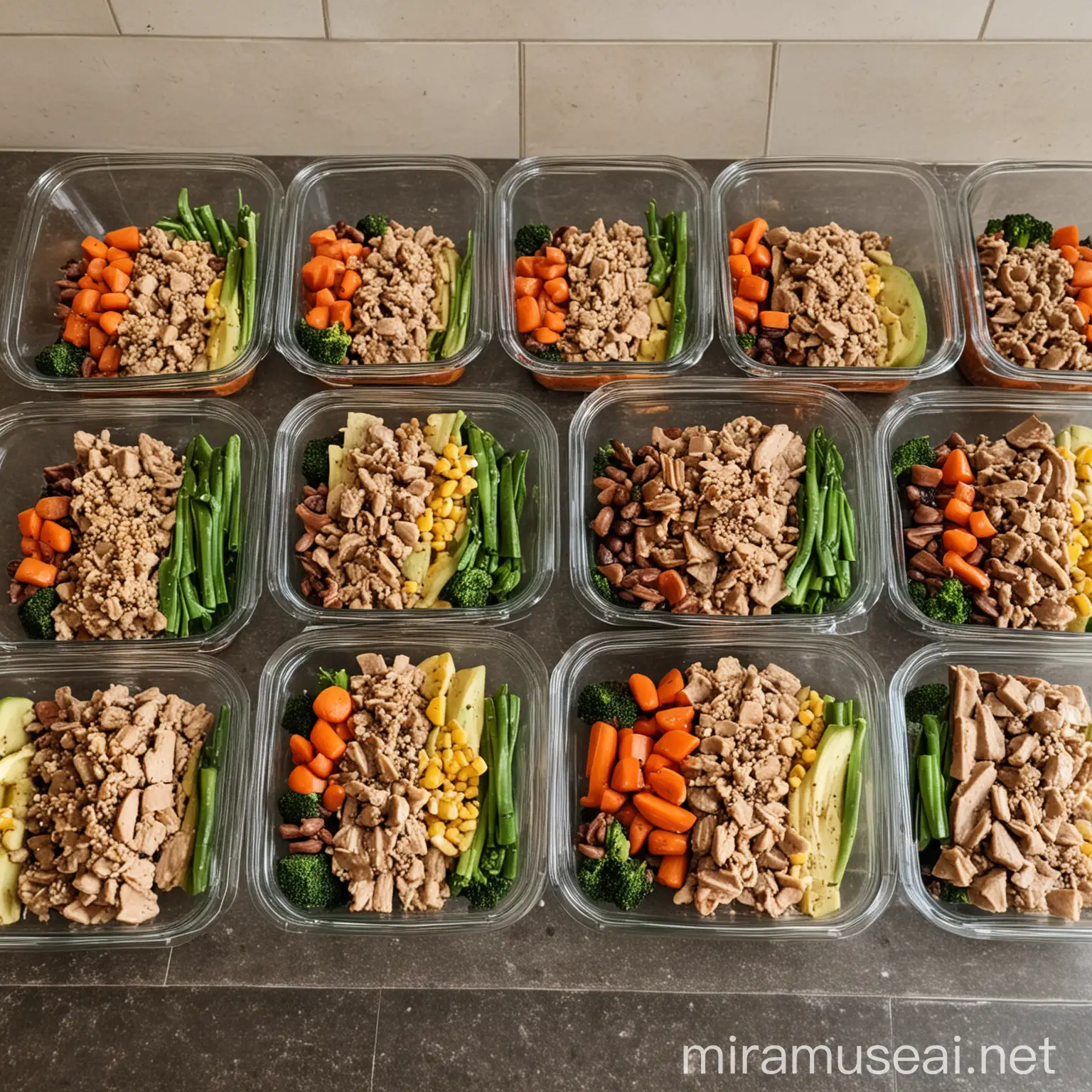 Healthy Meal Prep Fresh Ingredients and Organized Cooking