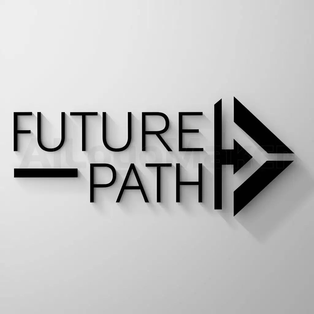 a logo design,with the text "FUTURE PATH", main symbol:forward arrow,Moderate,be used in Technology industry,clear background