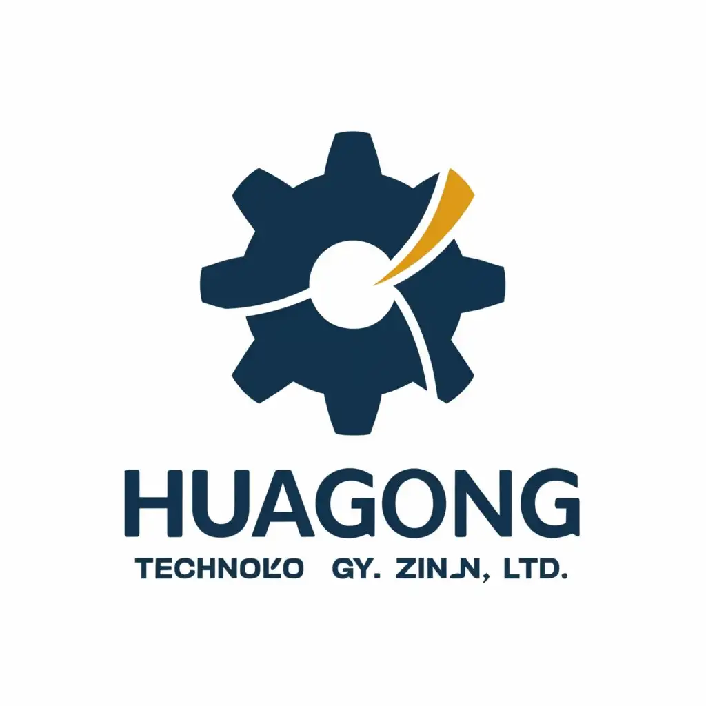 LOGO-Design-For-TianDing-HuaGong-Technology-Gear-Symbol-with-Minimalistic-Style-for-Industrial-Use